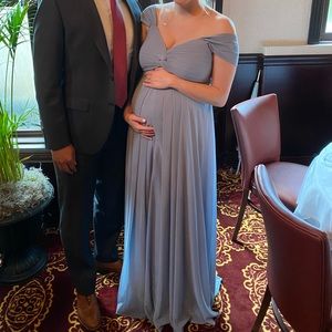 Azazie Kaitlynn dusty blue bridesmaid dress